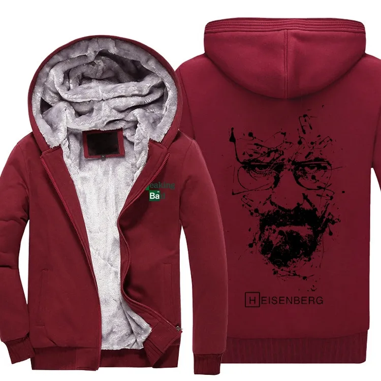 Breaking Bad толстовки для мужчин Гейзенберг Уолтер Уайт Кук толстовка с принтом пальто зимние Утепленные флисовые теплые на молнии на заказ куртка - Цвет: 7