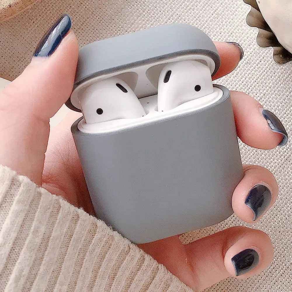 05 Новые милые беспроводные bluetooth наушники чехол для Apple Air Pods противоударный песчаник простой защитный ПК чехол для Apple Airpods 2 - Цвет: 05