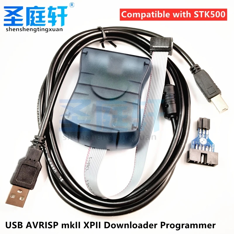 Play on AVRISP mkII AVR ISP mk2 программатор на системе XPII USB совместим с studio 4 5 6 и 7 |