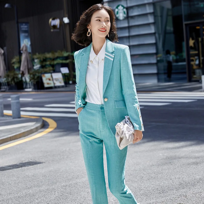 

High Quality Professional Suit Pants Office Two-piece New Autumn and Winter Slim Ladies Jacket Casual Pants Work Clothes Female