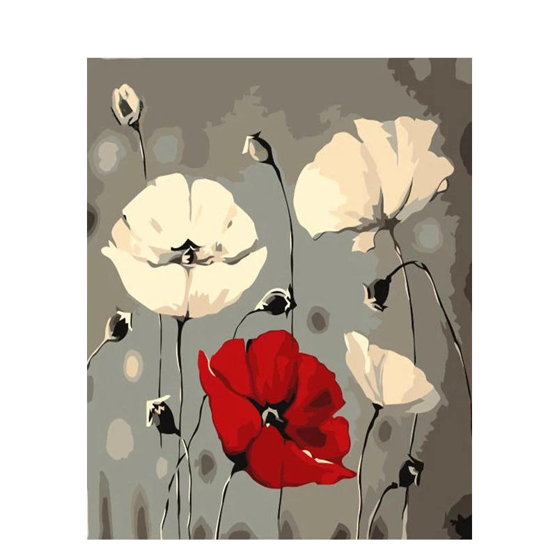 

GATYZTORY No Framed Abstract Flowers DIY Painting By Numbers Modern Wall Art Picture Handpainted Painting & Calligraphy 40x50cm