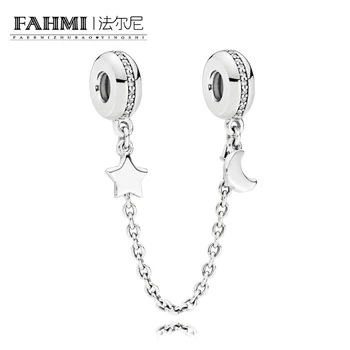 

FAHMI 100% Sterling silver 1:1 Glamour Personal Galaxy Safety chain Original Women wedding Fashion Jewelry 2018 797512CZ