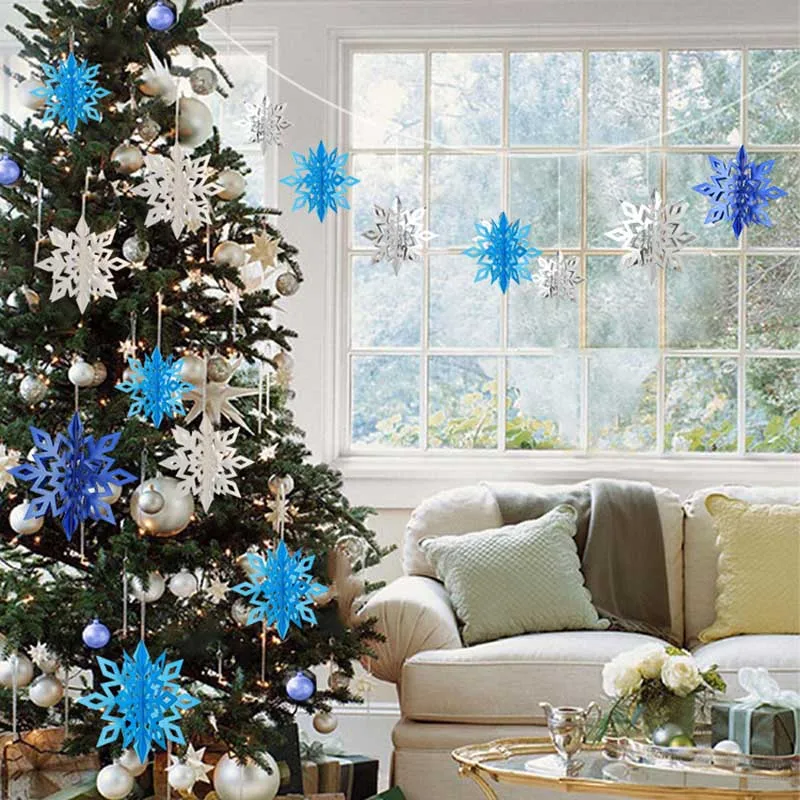 Рождественские подвесные Подвески в виде снежинок, украшения для дома, украшения для новогодней елки, новогодние, рождественские, вечерние, зимние украшения