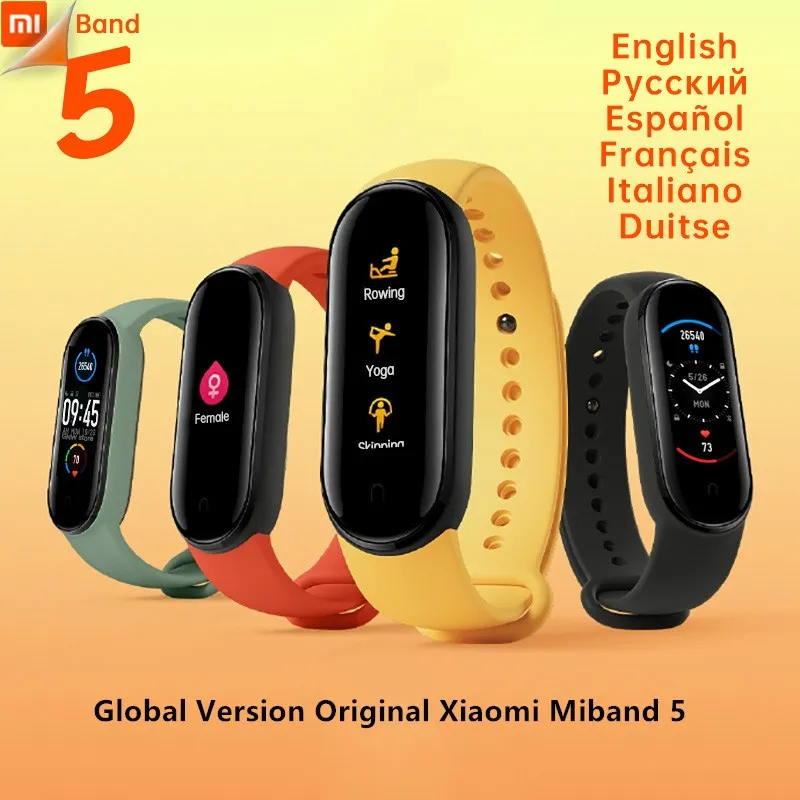 

Nueva Pulsera Inteligente Xiaomi Mi Band 5 1,1 "Pantalla Colorida AMOLED Monitor De Ritmo CardÃ­aco Fitness Bluetooth 5,0 Imperme