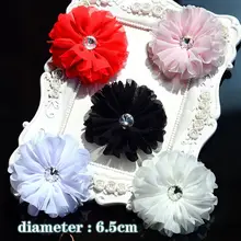 5 шт., ручная работа, изящный Шифоновый Цветок с блестящим стеклом, украшенный стразами, для свадебного платья невесты, вуали или обуви, аксессуары