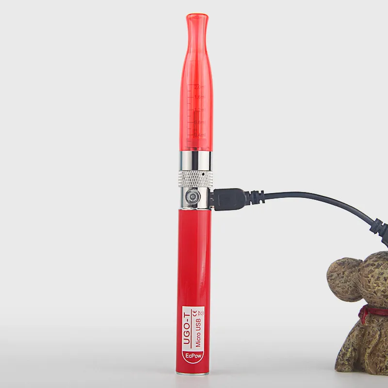 Красный UGO H2 блистерный набор, подлинный UGO-T аккумулятор, USB зарядка, электронная сигарета H2 Vapor 2,0 мл, нижняя катушка Vapes eGo CE4, комплекты - Цвет: Красный