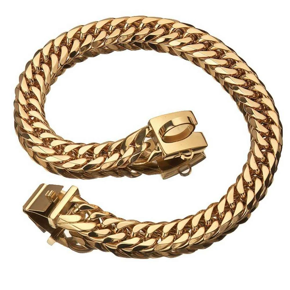 Collar dorado de 17mm para mascotas, cadena para perros, para Bulldog Francés, Pitbull, proveedores de mascotas, envío directo|Collares| - AliExpress