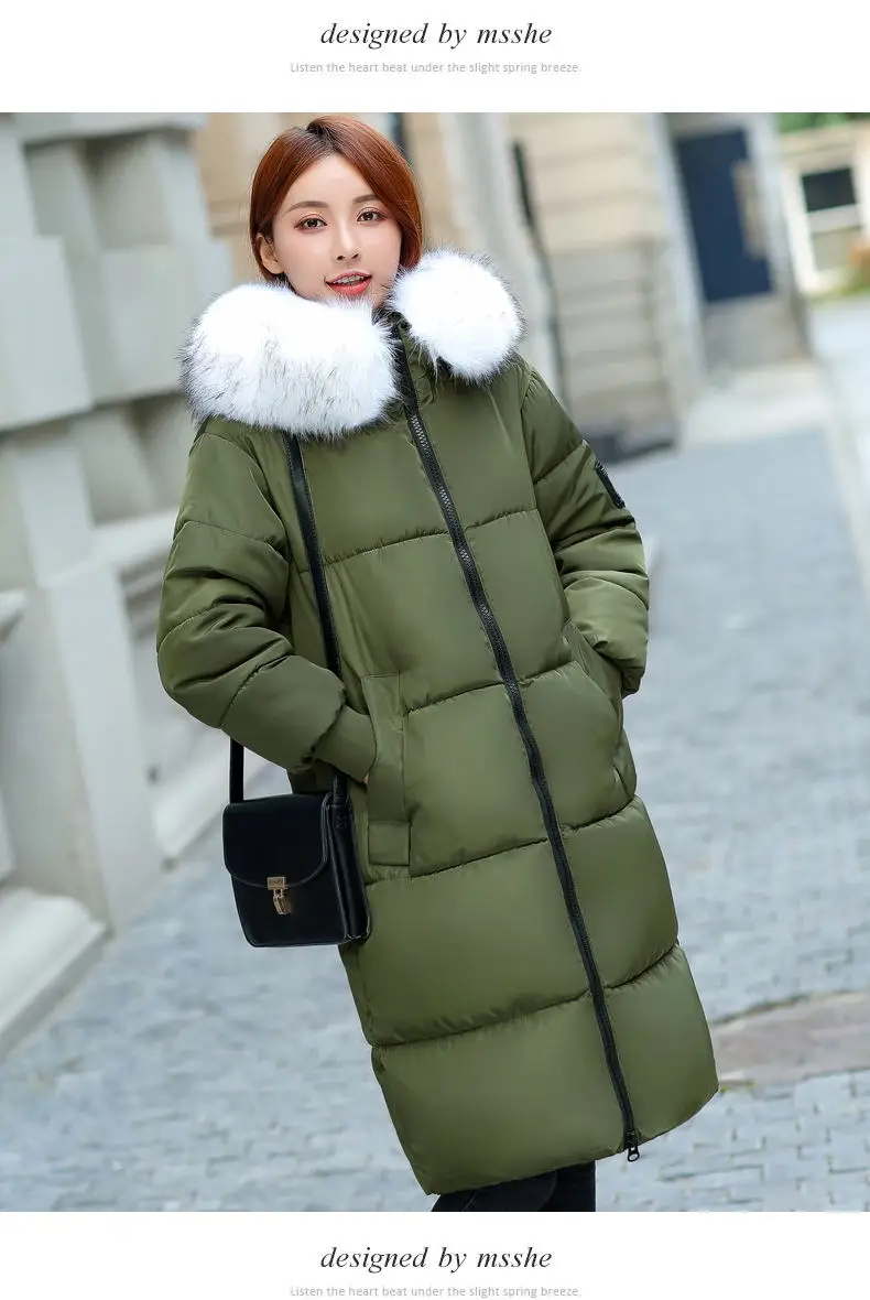 Women Loose Plus size 7XL Winter Female Jackets New Hooded Women's down jacket Fake hair collar Winter coat Female Parkas