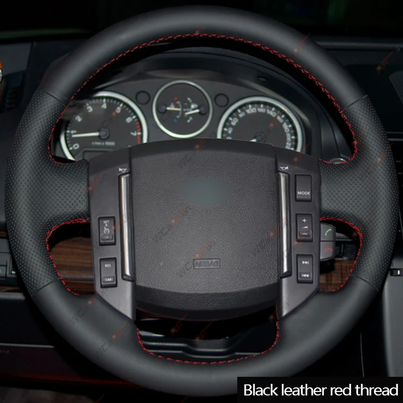 WCaRFun черный чехол рулевого колеса автомобиля из искусственной кожи для Land Rover