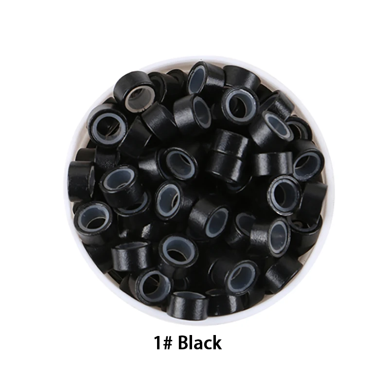  500 Pcs Silicone Lined Micro Rings Links Beads 5mm Lined Beads  for Hair Extensions Tool (Blonde) : Beauty & Personal Care