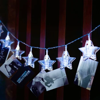 

Stars LED Garlands Card Photo Clip String Lights Battery Operated Light Decorative Clamp Fairy Light 10/20/30/50