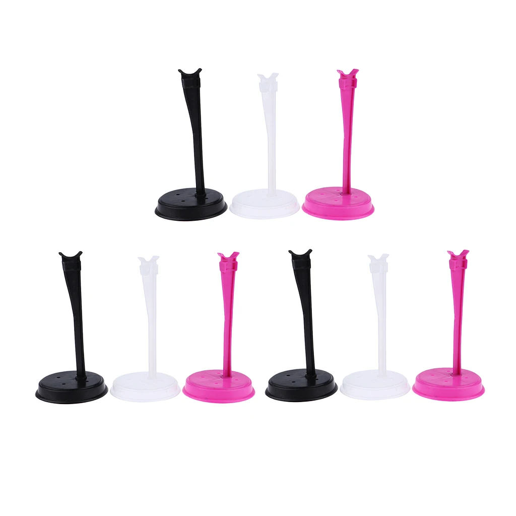 9 Pieces Clothing Display Stand Model Figurine Support Frame Prop Up Rod For Blythe Dolls Mixed Color