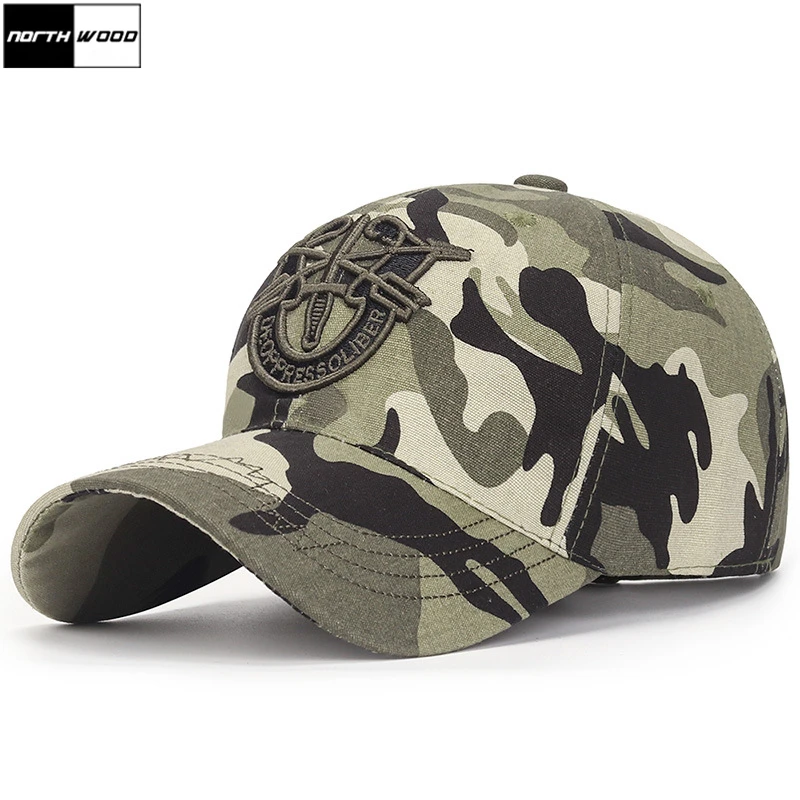 

[NORTHWOOD] Cotton Men's Baseball Cap Women Outdoor Camouflage Military Cap Snapback Hats Camo Army Caps Adjustable Size 55-60cm