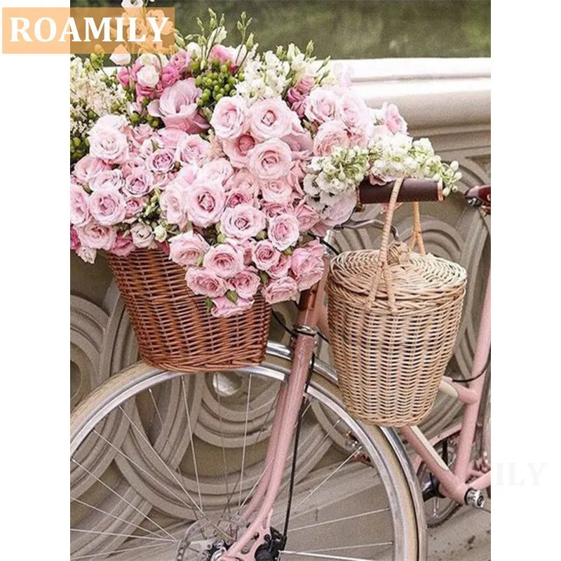 va23flower Алмазная вышивка цветы,5d Вышивка с кристаллами цветок, роза, роза, маки, розовый, вышивка крестиком, полный квадрат/круглая мозаика для алмазной вышивки пионы - Цвет: va23flower