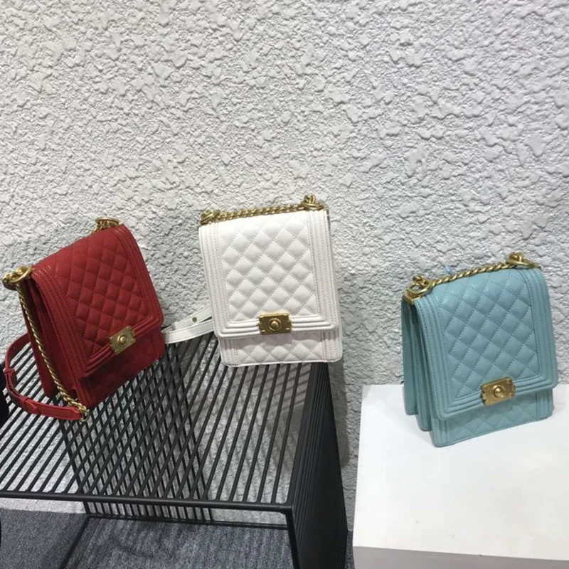 

Graceful Bag Women's 2019 New Style Mini Rhombus Chain Square Sling Bag Vintage Cowhide Shoulder Camera Bag