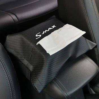 

Carbon Fiber Grain Leather Seat Back Tissue Box Car Armrest Box Tissue Box Car Interior Accessories For Ford Smax