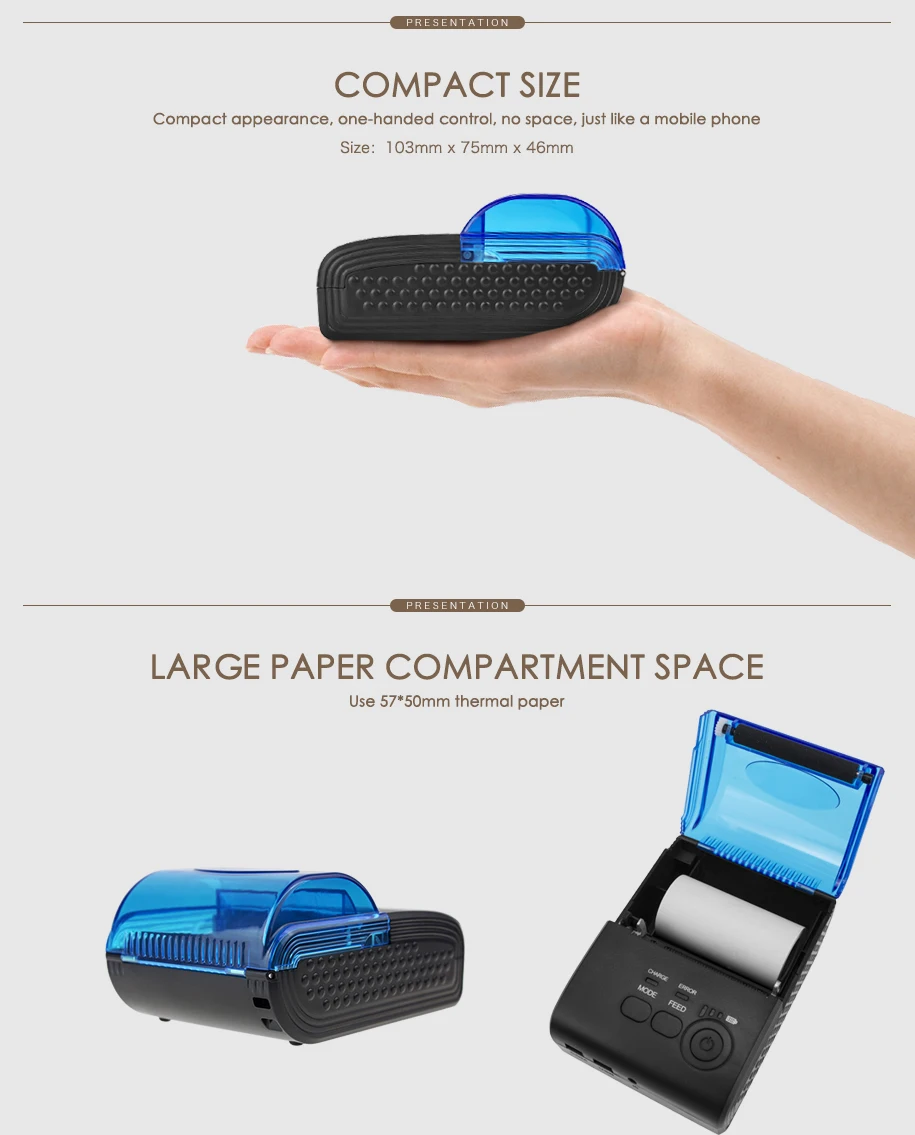 NT 1805LD 58 мм Мини Портативный Bluetooth термопринтер для Andriod POS системы|Принтеры| |