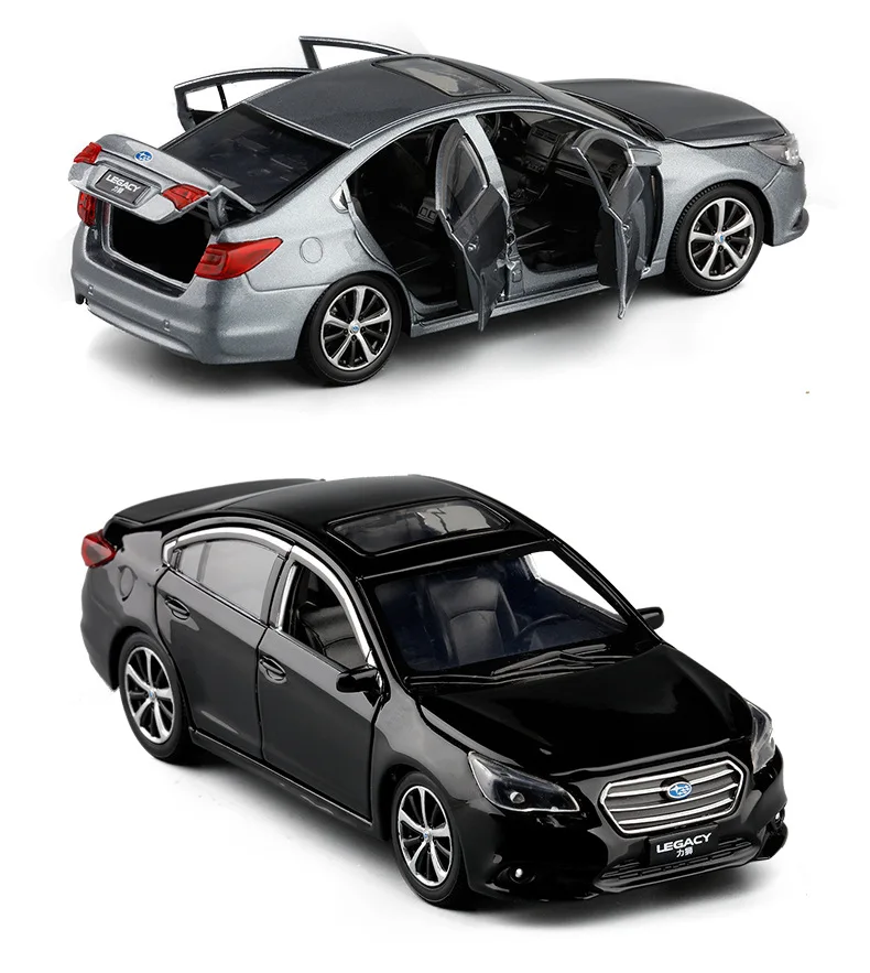 JACKIEKIM 1:32 Subaru legacy белый звук и светильник оттягивающийся под давлением модель автомобиля