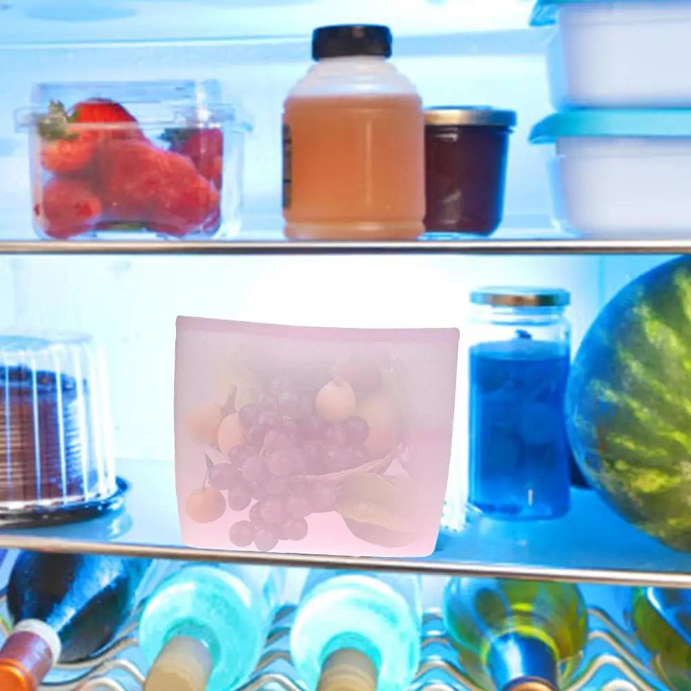 2 шт многоразовый силиконовый мешок для хранения продуктов, контейнер для хранения уплотнений для овощей, закусок, мяса, морозильник для фруктов, сумка, кухонный Органайзер