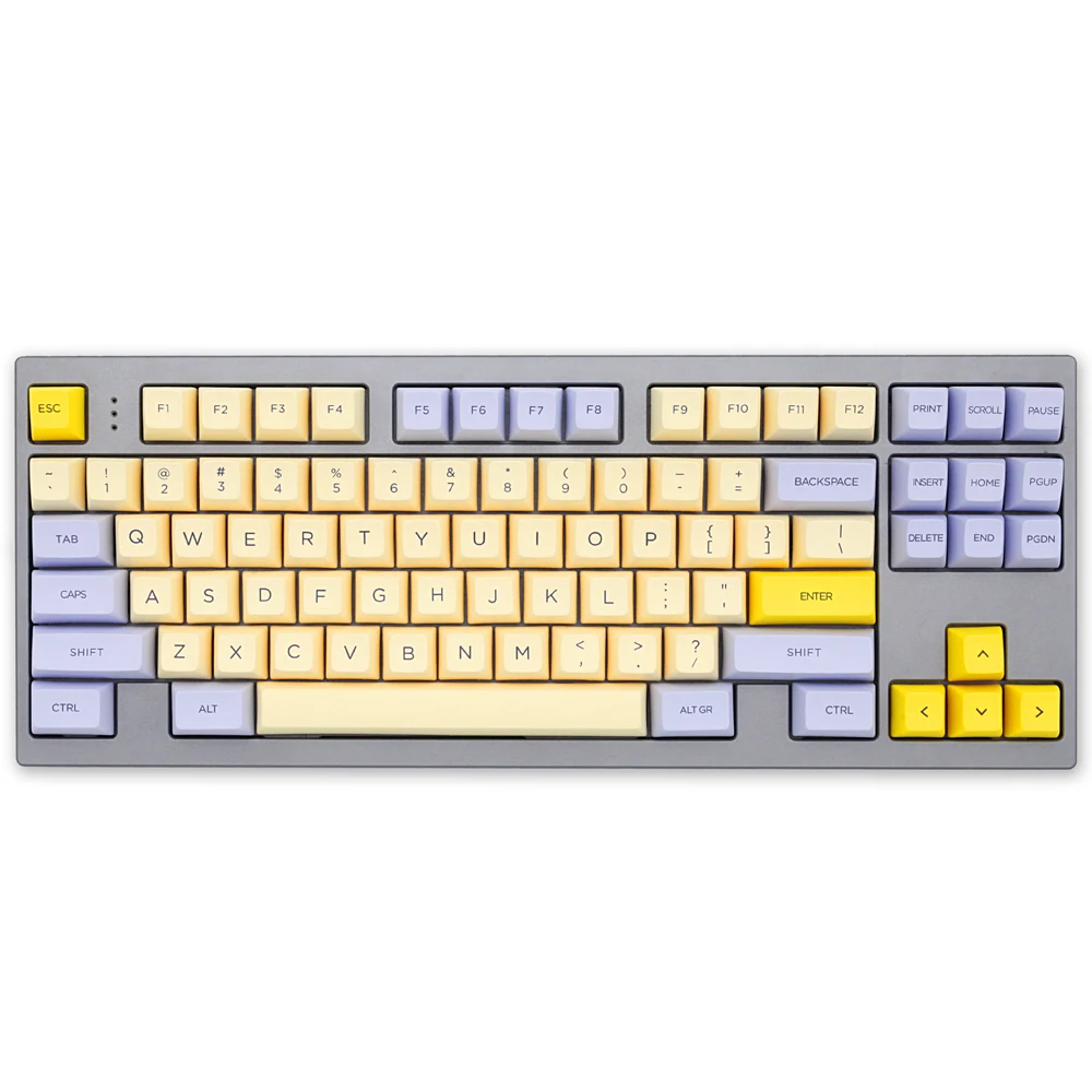 SA profile Dye Sub Keycap Set PBT plastic lily beige purple for mechanical keyboard beige grey cyan gh60 xd64 xd84 xd96 87 104
