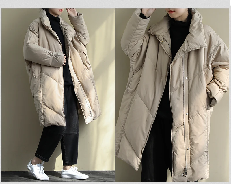 Зимняя Модная брендовая теплая пуховая куртка в стиле ретро на утином пуху, женские длинные толстые теплые пушистые пуховики F636