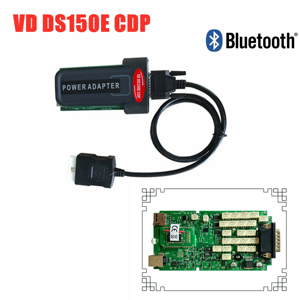 VD TCS C-D-P Одиночная печатная плата с Bluetooth 2016R0 Keygen obd2 автомобильный диагностический инструмент для delphis vd ds150e c-d-p+ 8 шт. грузовых кабелей - Цвет: with bluetooth