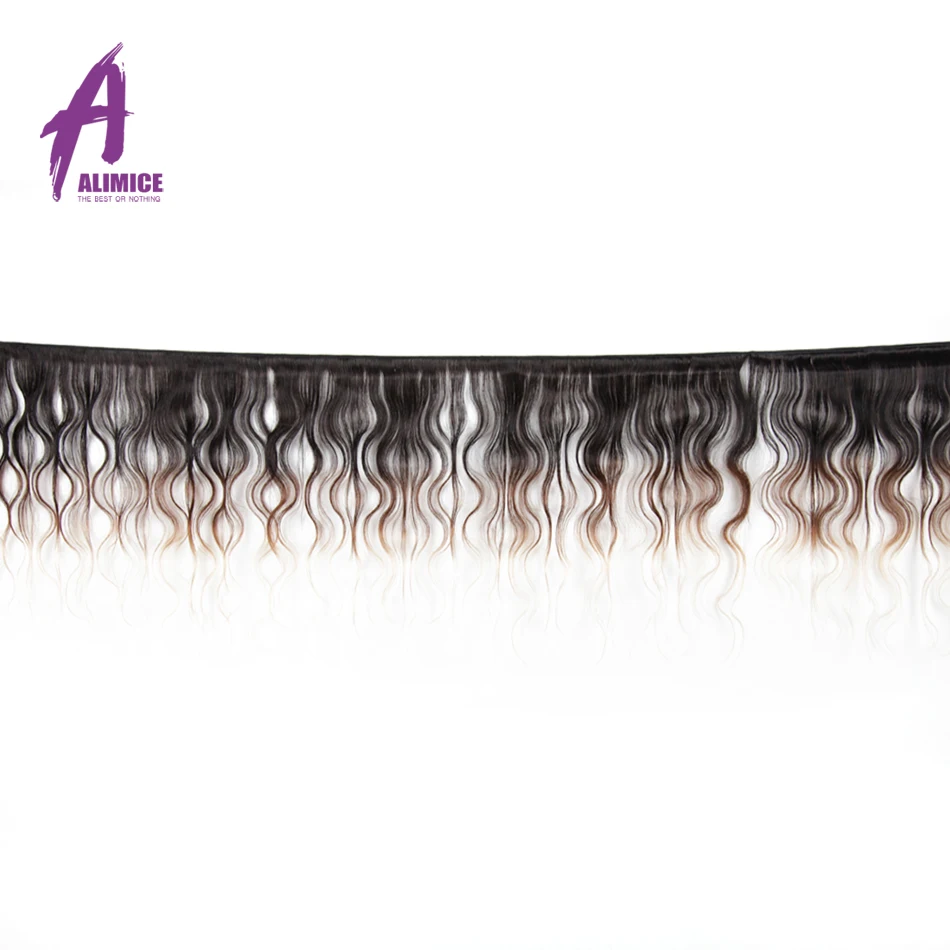 Alimice Hair Malaysian Body Wave Ombre Bundles Hair Bundles Human Hair Extensions #1b/4/27/30 Color