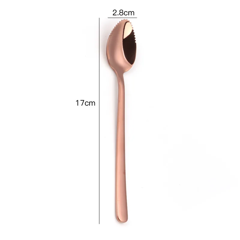 rose sliver Горячая Распродажа, ложка для выскабливания фруктов из нержавеющей стали, принадлежности для детского питания, ложка для выскабливания яблок, цветная ложка для выскабливания фруктов и грязи - Цвет: rose sliver