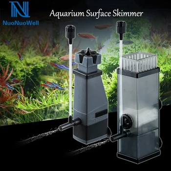 

NuoNuoWell Aquarium Surface Skimmer 220V Submersible Oxygen Pump +Filter Oil Film Remover Aquatic Pet Supplies