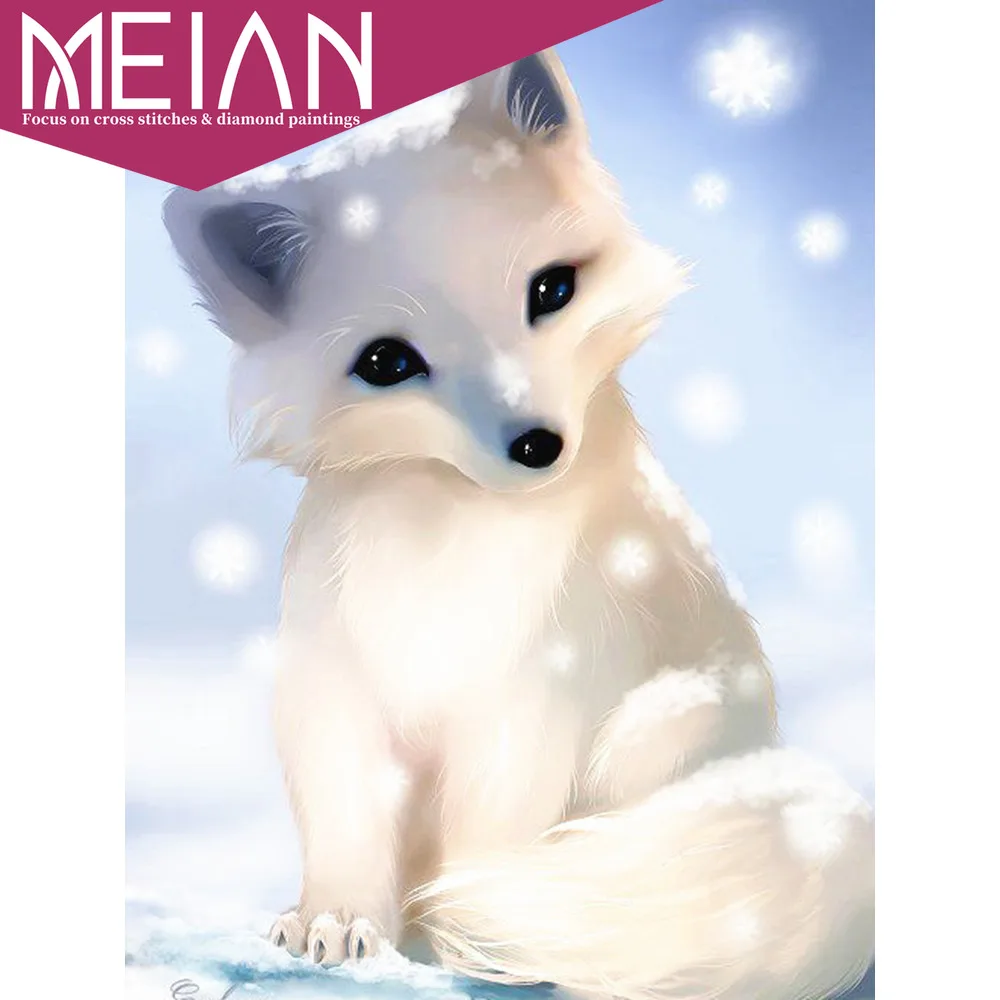 2020 Meian Fox 5D DIY алмазная живопись животное лиса полная Бриллиантовая вышивка