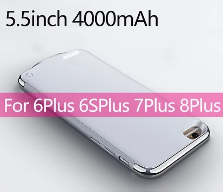Battery Charger Case For iphone 6 6s 7 8 X XS MAX XR 3500/4000/5500/6000mAh Slim Powerbank Battery Case For iphone 8 7 6 6s plus 6p 6sp 7p 8p silver