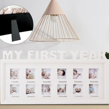 

DIY Combination Photo Frames 0-12 Month Baby MY FIRST YEAR Pictures Display Plastic Photo Frame Kids Growing Memory Gift HKS99
