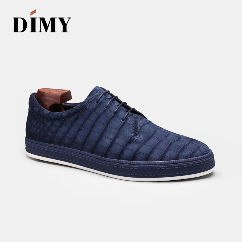 

DIMY 2019 handmade custom Goodyear high-end crocodile shoes men's formal business tie with wild pointed casual shoes tide