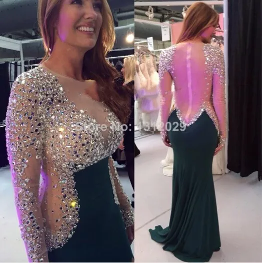 На заказ, vestido de renda festa, с открытой спиной, с кристаллами, с длинным рукавом, вечерние платья черного цвета,, платье для матери невесты