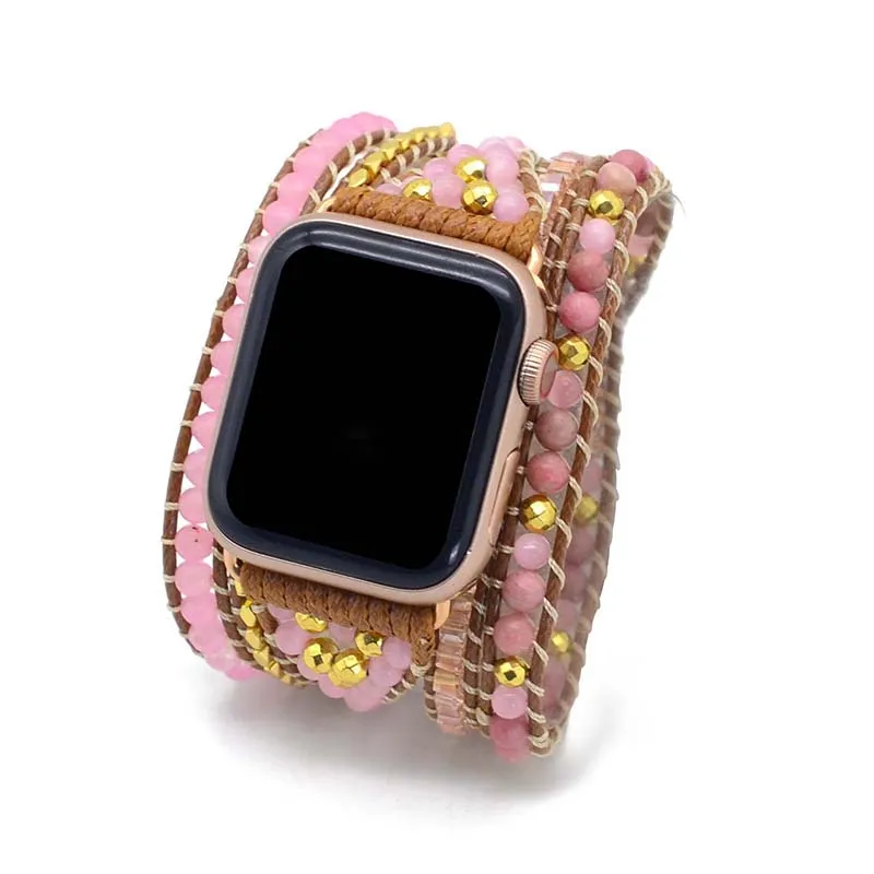 Rose Quartz Bohemian Apple Watch Strap