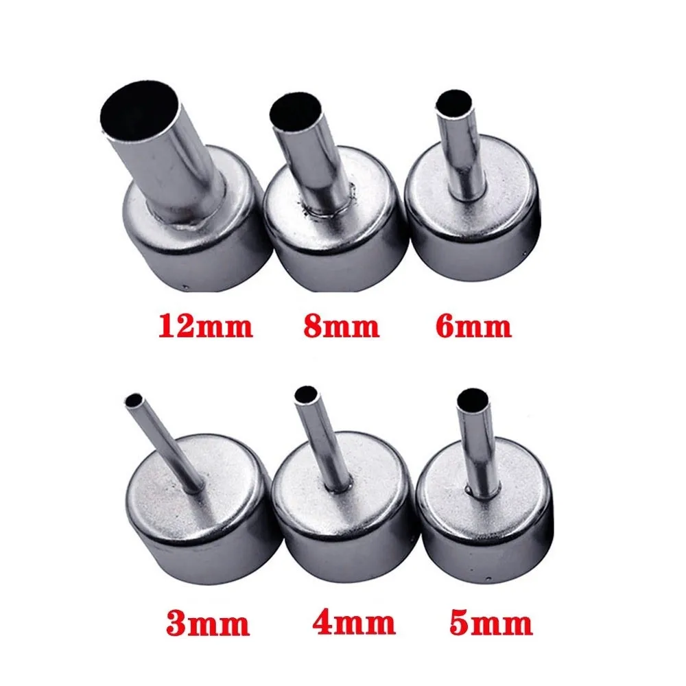 6Pcs/Set Universal Hot Air Station Round Nozzles Soldering Welding Tool For Hot Air Gun 85885A 858D 868 878 Heat Resistant 22mm harbor freight tig torch