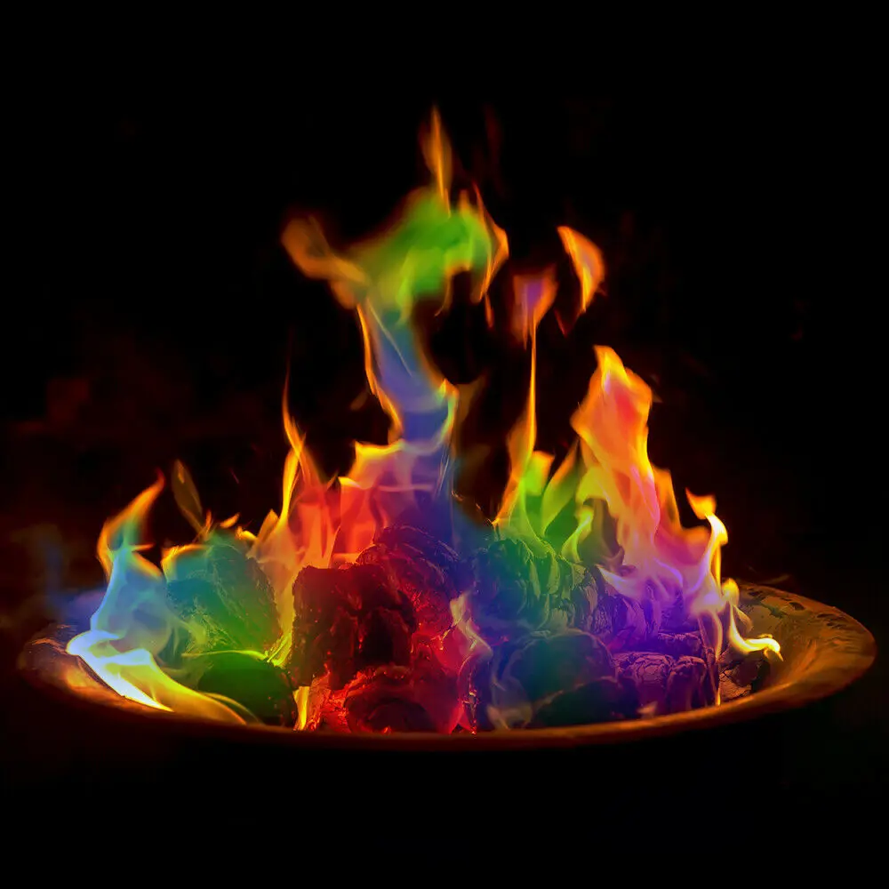 Polvere Magica Che Cambia Colore Delle Fiamme – 10 Bustine Da 15g Per Fuochi Colorati – Ideale Per Falò, Camino E Feste