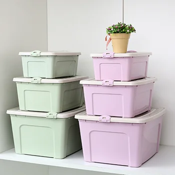 

Plastic storage box large clothes toy storage finishing box large home organizer with cover sundries box container mx10311557