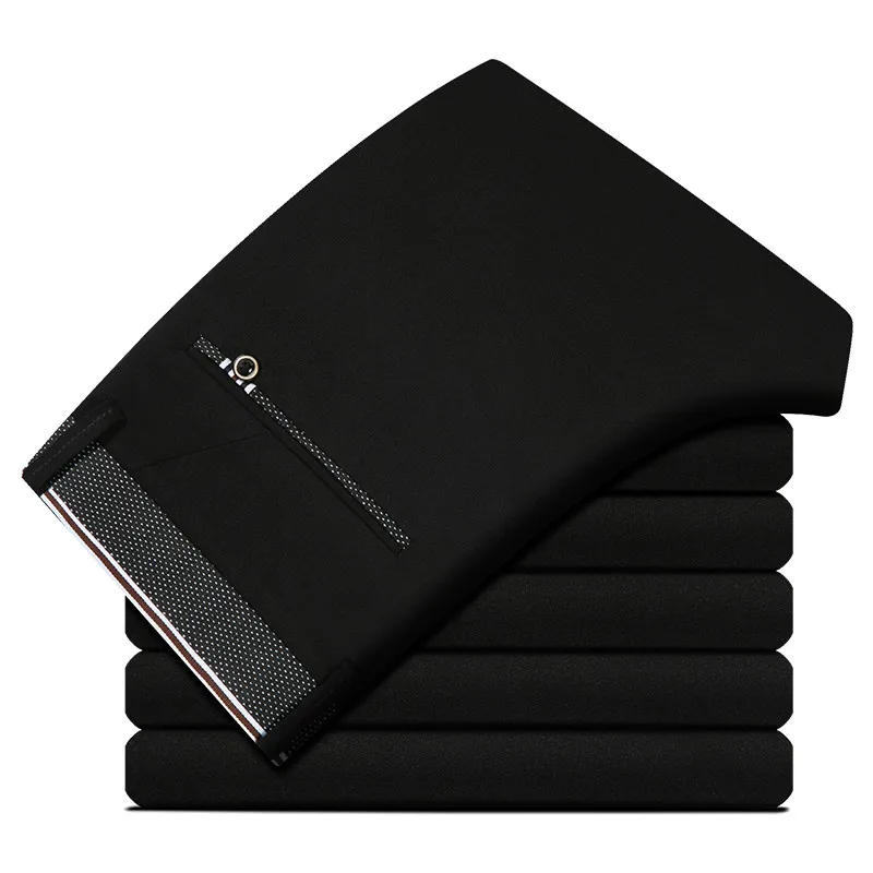 Men's Straight Pants 2020 Spring Autumn Business Casual Long Stretch trousers Mid-waist Size 28-38 Men Pants pantalon homme Men's Straight Pants 2020 Spring Autumn Business Casual Long Stretch trousers Mid-waist Size 28-38 Men Pants pantalon homme