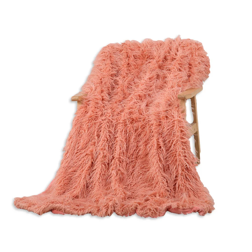 Winter Imitation Beach Wool Blanket solid Sofa Super Soft Plush Cozy Couch Photograp Background 2031 | Дом и сад