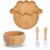 4pcs Children's Tableware Suction Plate Bowl Baby Dishes Baby Feeding Dishes Spoon Fork Sets Bamboo Plate for Kids Tableware 18
