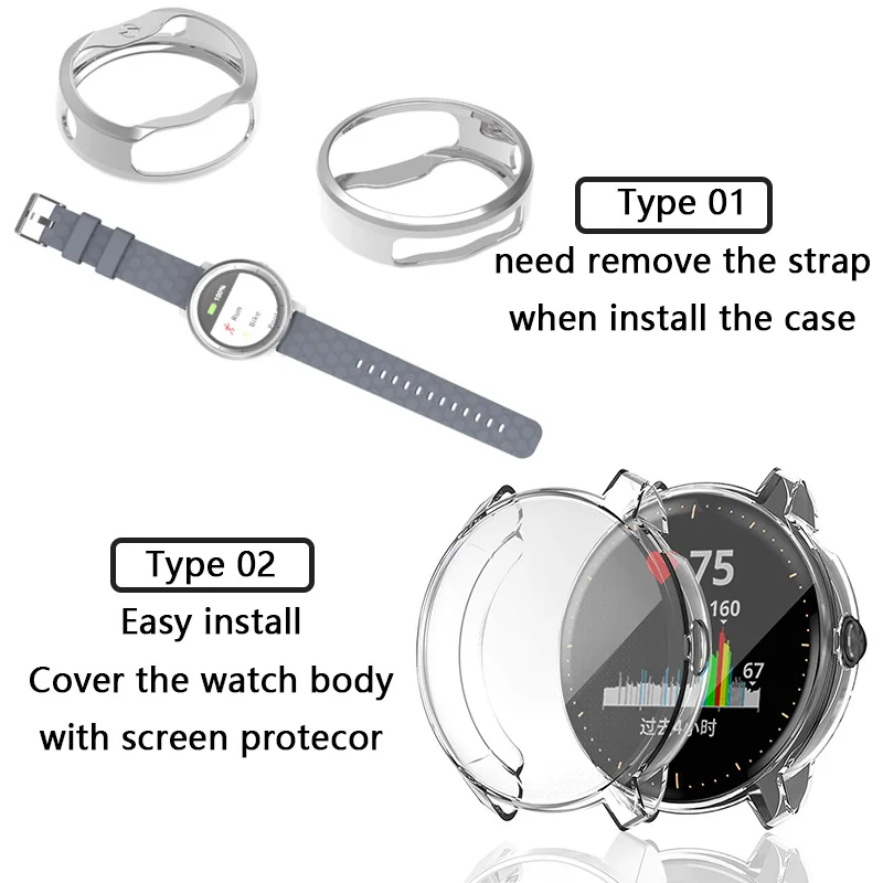 ECSEM TPU protective case for Garmin vivoactive 3 music watch accessories Full-edge cover replacement case