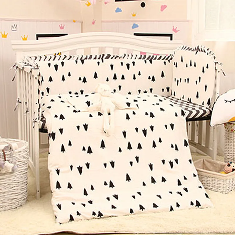 5pcs Set Nordic Stars Design Crib Bedding Set Newborns Cot Set