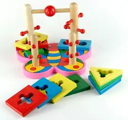 Бесплатная доставка деревянные детские развивающие игрушки, спортивные навык, 3D Бабочка Набор строительных блоков, геометрической формы