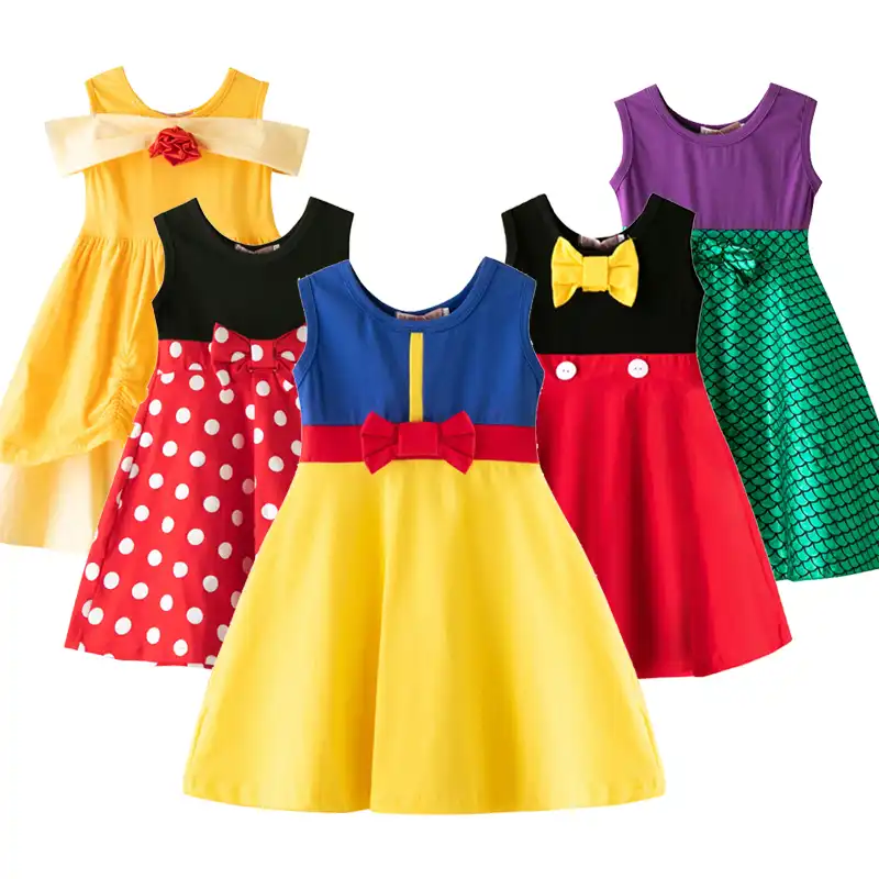 Vestidos De Princesa Belle Blancanieves Ariel Mouse Vestido Para Ninas Cumpleanos Ropa Elsa Anna Vestido Cosplay Disfraces Navidad Aliexpress