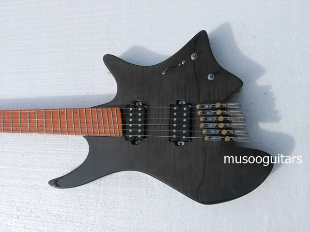 Musoo бренд fanned fret безголовая 6 струнная электрогитара