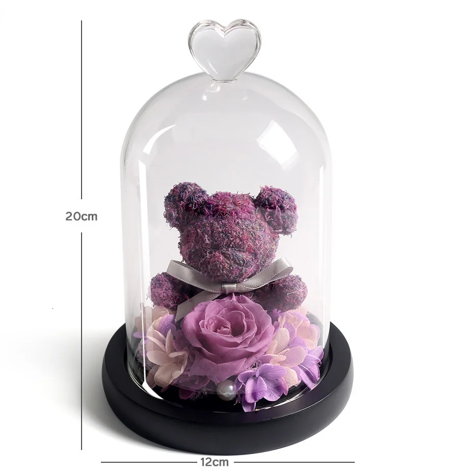 Список розовый маленький медведь светильник в виде Розы бутылка в банке настольная ночник Красавица и Чудовище романтический подарок
