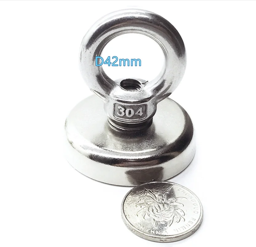 1pc Magnet Fishing Neodymium Salvage Magnets Pot with Ring Eyebolt Hook Fishing Magnet Strong Powerful Magnetic