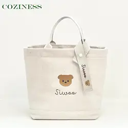Sac à couches en toile confortable, petit ours de dessin animé, grille haute capacité, support de landau léger voyage INS offre spéciale, fourre tout 