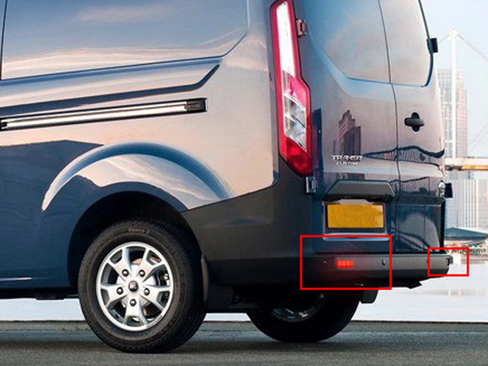 2 для Ford Transit Van Custom Connect 13+ Светодиодный отражатель заднего бампера светильник с прозрачными линзами